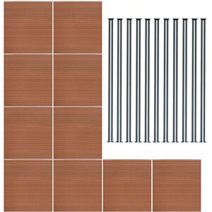 MONSTER SHOP Composite Fence Panel x 10 & 11 Aluminium Posts 6ft Board Brown MONSTER SHOP Composite Fence Panel x 10 & 11 Aluminium Posts 6ft Board Brown