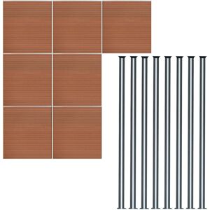 MONSTER SHOP Composite Fence Panel x 7 & 8 Aluminium Posts 6ft Board Brown MONSTER SHOP Composite Fence Panel x 7 & 8 Aluminium Posts 6ft Board Brown