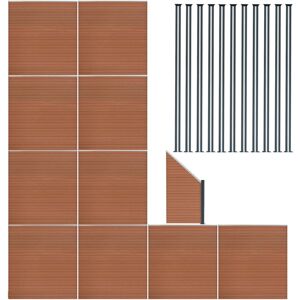 MONSTER SHOP Composite Fence Panels x 10 Angled Piece & 12 Metal Posts 6ft MONSTER SHOP Composite Fence Panels x 10 Angled Piece & 12 Metal Posts 6ft