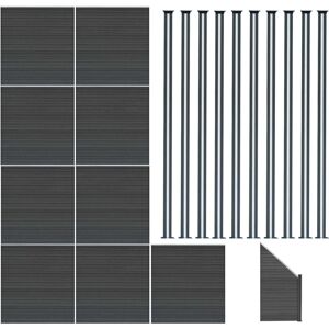 MONSTER SHOP Composite Fence Panels x 9 Angled Piece & 11 Metal Posts 6ft MONSTER SHOP Composite Fence Panels x 9 Angled Piece & 11 Metal Posts 6ft