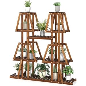 Costway - Wood Plant Stand 5-Tier 10 Pots Plant Display Rack Indoor Flowerpot Holder Costway - Wood Plant Stand 5-Tier 10 Pots Plant Display Rack Indoor Flowerpot Holder