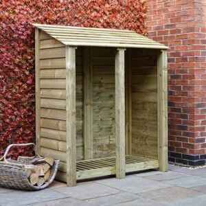 Rutland County Garden Furniture Ltd - Cottesmore 6ft Log Store and Kindling Shelf - L80 x W150 x H181 cm - Light Green Rutland County Garden Furniture Ltd - Cottesmore 6ft Log Store and Kindling Shelf - L80 x W150 x H181 cm - Light Green