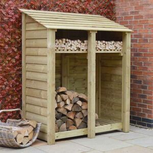 Rutland County Garden Furniture Ltd - Cottesmore 6ft Log Store with Kindling Shelf - L80 x W150 x H181 cm - Light Green Rutland County Garden Furniture Ltd - Cottesmore 6ft Log Store with Kindling Shelf - L80 x W150 x H181 cm - Light Green