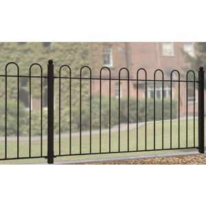 Cannock Gates - Court Hoop Top Fence Panel - Solid Steel - FIts Gap of 1830 mm x 950 mm High - Electro Galvanised/Black Powder Coated Cannock Gates - Court Hoop Top Fence Panel - Solid Steel - FIts Gap of 1830 mm x 950 mm High - Electro Galvanised/Black Powder Coated