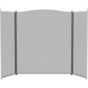 Home Discount - Denton 3 Panel Fire Guard Fireplace Screen Fence, Pewter Home Discount - Denton 3 Panel Fire Guard Fireplace Screen Fence, Pewter