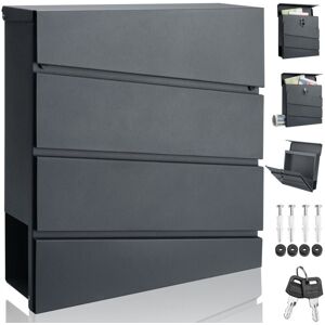 Monzana - Post Box Wall Mounted Letter Box Steel Waterproof Letterbox Newspaper Holder Compartment 2 Keys Easy to Install Secure Parcel Anthracite Monzana - Post Box Wall Mounted Letter Box Steel Waterproof Letterbox Newspaper Holder Compartment 2 Keys Easy to Install Secure Parcel Anthracite