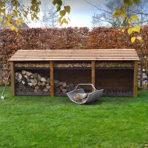 Rutland County Garden Furniture Ltd - Empingham 4ft Log Store with Kindling Shelf - L80 x W340 x H128 cm - Rustic Brown Rutland County Garden Furniture Ltd - Empingham 4ft Log Store with Kindling Shelf - L80 x W340 x H128 cm - Rustic Brown