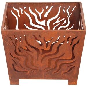 Esschert Design - Fallen Fruits Oxidised Rust Effect Square Fire Pit Basket Garden OutdoorHeater Esschert Design - Fallen Fruits Oxidised Rust Effect Square Fire Pit Basket Garden OutdoorHeater