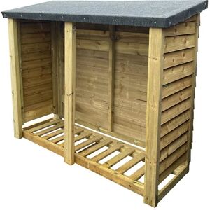 Churnet Valley - Felted Heavy Duty Log Store - Timber - L67 x W180 x H120 cm - Minimal Assembly Required Churnet Valley - Felted Heavy Duty Log Store - Timber - L67 x W180 x H120 cm - Minimal Assembly Required