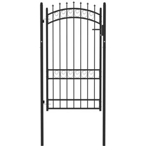 BONNEVIE Fence Gate,Entry Gate with Spikes Steel 100x175 cm Black VSVS457788 BONNEVIE Fence Gate,Entry Gate with Spikes Steel 100x175 cm Black VSVS457788