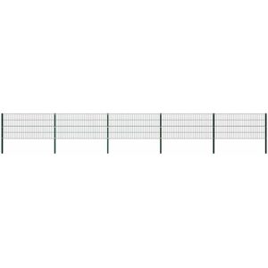 Fence Panel with Posts Iron 867x80 cm Green vidaXL Fence Panel with Posts Iron 867x80 cm Green vidaXL