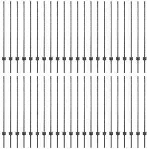 Vidaxl - Fence Posts Other 44 pcs Grey Powder-Coated Steel Vidaxl - Fence Posts Other 44 pcs Grey Powder-Coated Steel