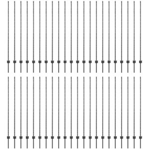 Vidaxl - Grey Fence Posts 44 pcs Grey Powder-Coated Steel Vidaxl - Grey Fence Posts 44 pcs Grey Powder-Coated Steel