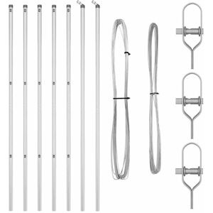 Vidaxl - Fence Posts Manual 7 pcs Silver Ø32mm 190 cm Galvanised steel Vidaxl - Fence Posts Manual 7 pcs Silver Ø32mm 190 cm Galvanised steel