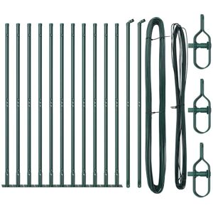 Fence Posts Manual 13 pcs Green Ø32mm 150 cm Galvanised steel vidaXL Fence Posts Manual 13 pcs Green Ø32mm 150 cm Galvanised steel vidaXL