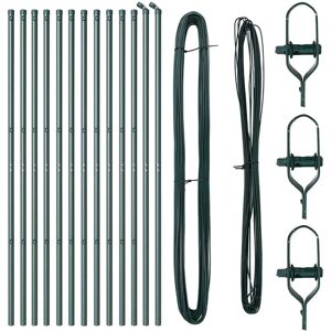 Fence Posts Manual 13 pcs Green Ø32mm 200 cm Galvanised steel Vidaxl Fence Posts Manual 13 pcs Green Ø32mm 200 cm Galvanised steel Vidaxl