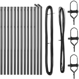 Fence Posts Manual 13 pcs Grey Ø32mm 100 cm Galvanised steel vidaXL Fence Posts Manual 13 pcs Grey Ø32mm 100 cm Galvanised steel vidaXL