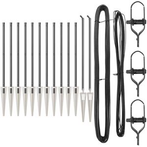 Fence Posts Manual 13 pcs Grey Ø32mm 80 cm Galvanised steel Vidaxl Fence Posts Manual 13 pcs Grey Ø32mm 80 cm Galvanised steel Vidaxl