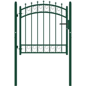BONNEVIE Fence,Garden Barrier Gate with Spikes Steel 100x100 cm Green VSVS443731 BONNEVIE Fence,Garden Barrier Gate with Spikes Steel 100x100 cm Green VSVS443731