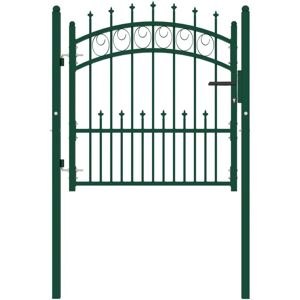 BONNEVIE Fence,Garden Barrier Gate with Spikes Steel 100x100 cm Green VSVS956257 BONNEVIE Fence,Garden Barrier Gate with Spikes Steel 100x100 cm Green VSVS956257