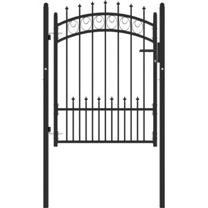 BONNEVIE Fence,Garden Barrier Gate with Spikes Steel 100x125 cm Black VSVS562634 BONNEVIE Fence,Garden Barrier Gate with Spikes Steel 100x125 cm Black VSVS562634