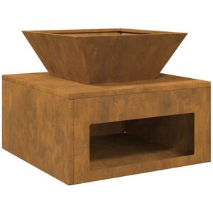 Fire Pit Rusty 50 x 50 x 40 cm Weathering steel Vidaxl Fire Pit Rusty 50 x 50 x 40 cm Weathering steel Vidaxl