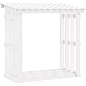 Firewood Rack White 108x64.5x109 cm Solid Wood Pine vidaXL Firewood Rack White 108x64.5x109 cm Solid Wood Pine vidaXL
