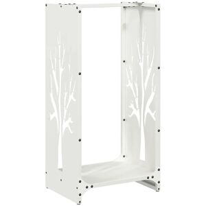 Firewood Rack White 40x30x80 cm Cold-rolled steel Vidaxl Firewood Rack White 40x30x80 cm Cold-rolled steel Vidaxl