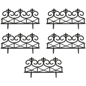 Selections - Fleur de Lys Black Plastic Lawn Edging (60cm x 32cm) - 5 Panels Selections - Fleur de Lys Black Plastic Lawn Edging (60cm x 32cm) - 5 Panels