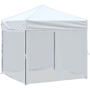 vidaXL White 2x2 m Folding Party Tent with Sidewalls vidaXL White 2x2 m Folding Party Tent with Sidewalls