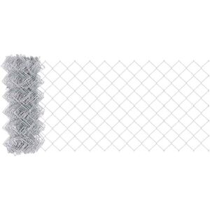 Chain Link Fence Silver 25 x 0.6 m Galvanised steel Vidaxl Chain Link Fence Silver 25 x 0.6 m Galvanised steel Vidaxl