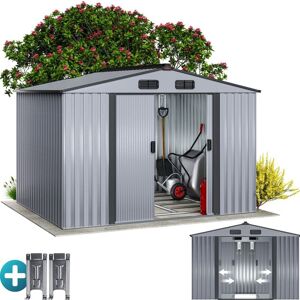 Gardebruk - Metal Tool Shed With Foundation Apex or Pent Roof Sliding Door Heavy Duty Galvanised Steel Garden Equipment Bike Log Storage Gardebruk - Metal Tool Shed With Foundation Apex or Pent Roof Sliding Door Heavy Duty Galvanised Steel Garden Equipment Bike Log Storage