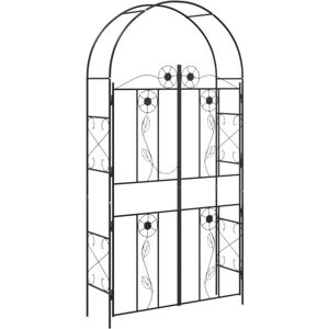 Garden Arch Plain Black 115 x 37 x 226 cm vidaXL Garden Arch Plain Black 115 x 37 x 226 cm vidaXL