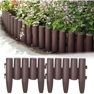 AIPERQ Garden Edging Border for Flowerbeds - 5 Pieces Lawn or Fence Garden Landscaping, Wood Look - 28 cm x 24 cm (Each Piece) AIPERQ Garden Edging Border for Flowerbeds - 5 Pieces Lawn or Fence Garden Landscaping, Wood Look - 28 cm x 24 cm (Each Piece)