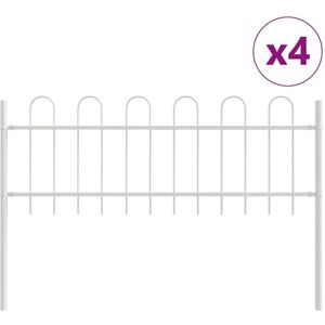 Garden Fence White 6.8 x 0.6 m Powder-coated steel vidaXL Garden Fence White 6.8 x 0.6 m Powder-coated steel vidaXL