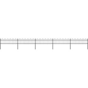 Garden Fence with Hoop Top Steel 892.5x60 cm Black vidaXL Garden Fence with Hoop Top Steel 892.5x60 cm Black vidaXL