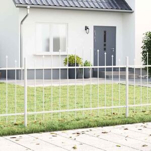 Garden Fence White 170 x 100 cm Powder-Coated Steel vidaXL Garden Fence White 170 x 100 cm Powder-Coated Steel vidaXL