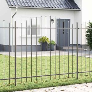 Garden Fence Grey 1020 x 150 cm Powder-Coated Steel vidaXL Garden Fence Grey 1020 x 150 cm Powder-Coated Steel vidaXL