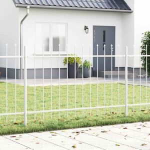 vidaXL Garden Fence White Steel Medium - Fence Panel vidaXL Garden Fence White Steel Medium - Fence Panel