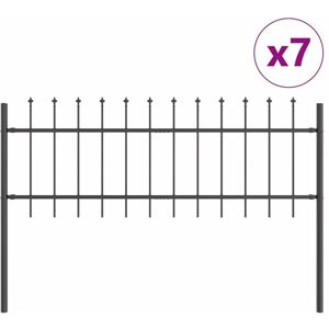 Garden Fence Grey 11.9 x 0.8 m Powder-coated steel vidaXL Garden Fence Grey 11.9 x 0.8 m Powder-coated steel vidaXL