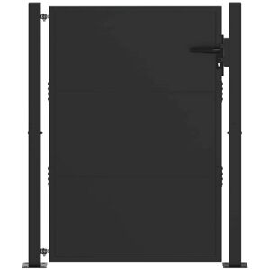 Garden Gate with Lock Black 100 x 125 cm Powder-coated steel vidaXL Garden Gate with Lock Black 100 x 125 cm Powder-coated steel vidaXL