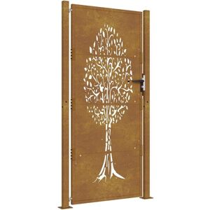 Garden Gate 105x180 cm Corten Steel Tree Design Vidaxl Garden Gate 105x180 cm Corten Steel Tree Design Vidaxl