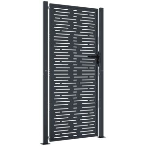 Garden Gate Anthracite 105x180 cm Steel Square Design vidaXL Garden Gate Anthracite 105x180 cm Steel Square Design vidaXL