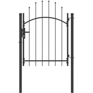 Garden Gate with Lock Grey 100 x 125 cm Steel Vidaxl Garden Gate with Lock Grey 100 x 125 cm Steel Vidaxl