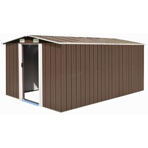Garden Shed 257x392x181 cm Metal Brown Vidaxl Garden Shed 257x392x181 cm Metal Brown Vidaxl