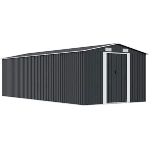 Garden Shed 257x580x181 cm Metal Anthracite Vidaxl Garden Shed 257x580x181 cm Metal Anthracite Vidaxl