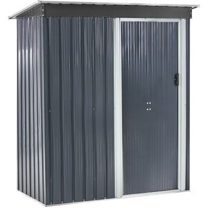 BELIANI Garden Shed AISONE 150 cm 89 cm Graphite Grey BELIANI Garden Shed AISONE 150 cm 89 cm Graphite Grey