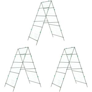 Garden Trellises for Climbing Plants 3 pcs A-Frame Steel vidaXL Garden Trellises for Climbing Plants 3 pcs A-Frame Steel vidaXL