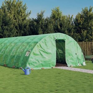 vidaXL Greenhouse 16x5x2.3m Steel Frame - Greenhouse vidaXL Greenhouse 16x5x2.3m Steel Frame - Greenhouse