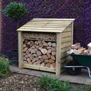 Rutland County Garden Furniture Ltd - Greetham 4ft Log Store and Kindling Shelf - L80 x W123 x H128 cm - Light Green Rutland County Garden Furniture Ltd - Greetham 4ft Log Store and Kindling Shelf - L80 x W123 x H128 cm - Light Green
